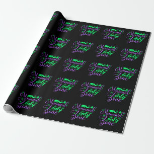 Papier Cadeau Zone de sirène seulement dans Neon Green et Purple