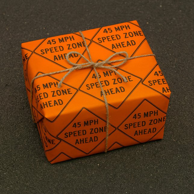 Papier Cadeau Zone de vitesse de 45 mi/h à l'avant du panneau de (Créateur téléchargé)