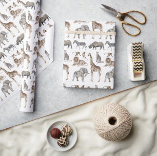 Papier Cadeau Zoo animalier sauvage