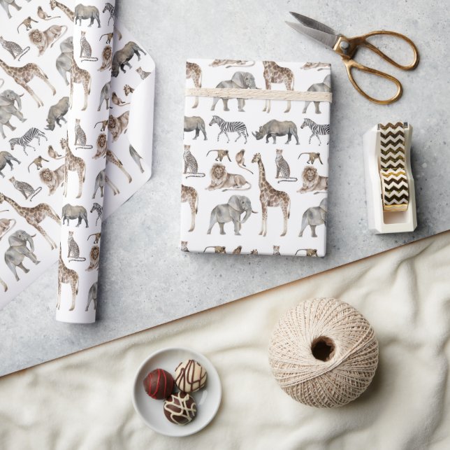Papier Cadeau Zoo animalier sauvage (Artisanat)