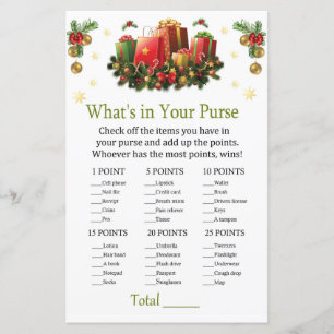 Papier Cadeaux de Noël Qu'y a-t-il dans votre sac à main