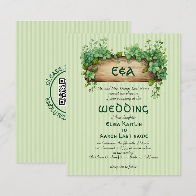 Papier Cadre BUDGÉTAIRE faire-part de mariage de la Saint (Devant / Derrière)