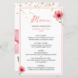 Papier Cadre de mariage chic en rose et floral avec confe