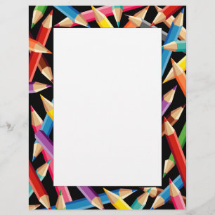 Papier Cadre plat de crayons brillants