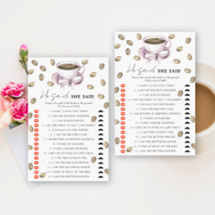 Papier Café & Arc Baby shower Jeu Il a dit qu'elle a dit