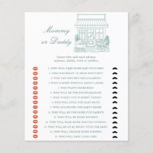 Papier Cafe Bebe Baby shower - jeu de maman ou papa