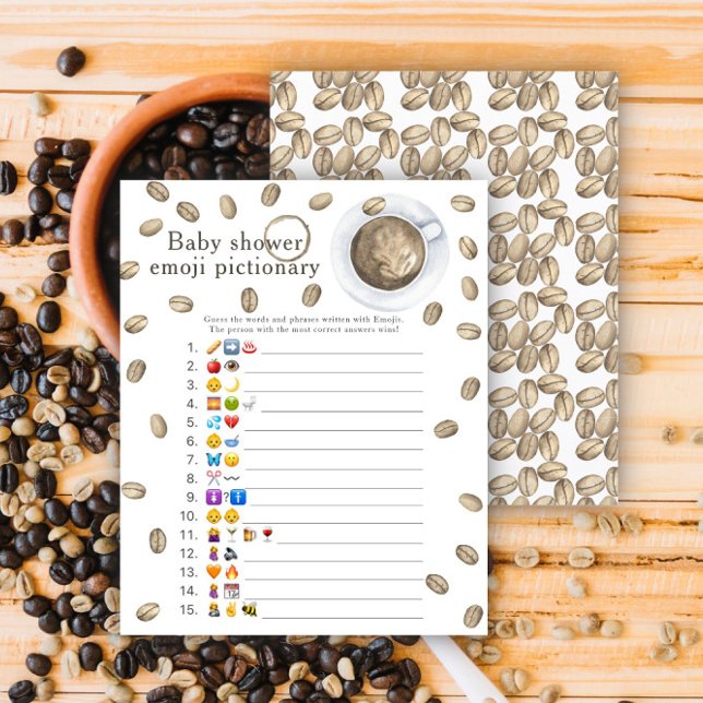 Papier Café brassage baby shower Emoji jeu photo (Créateur téléchargé)