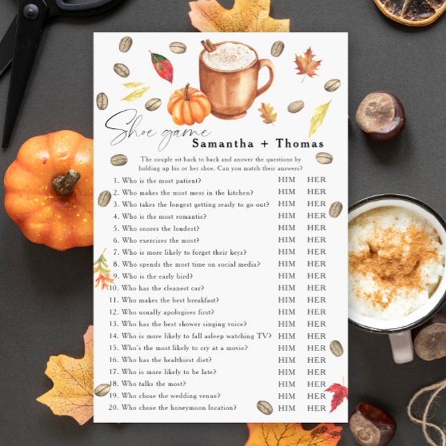 Papier Café citrouille Douche nuptiale Chaussure jeu (Créateur téléchargé)