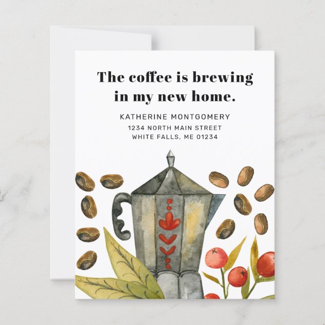 Papier Café Pot Brassage Budget Déplacement Faire-part (Devant)