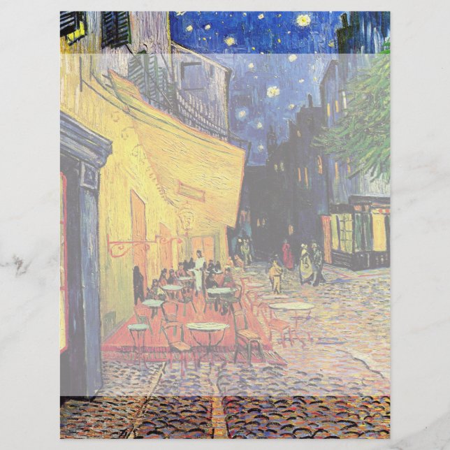 Papier Café Terrasse à la nuit par Vincent van Gogh (Devant)
