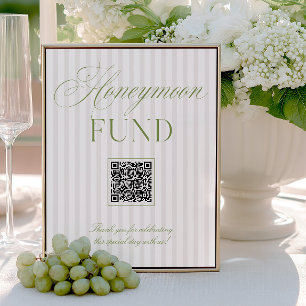 Papier Caisse de Lune de Miel Code QR Panneau Vert Sauge