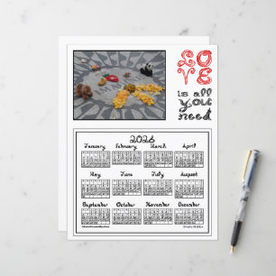 Papier Calendrier 2026 Imagine Peace Photo Love Police de