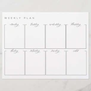 Papier Calendrier à double face du planificateur hebdomad