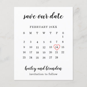 Papier Calendrier Cœur Rouge Budget Mariage Enregistrer l
