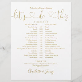 Papier Calendrier de mariage à scénario Cœur d'Or