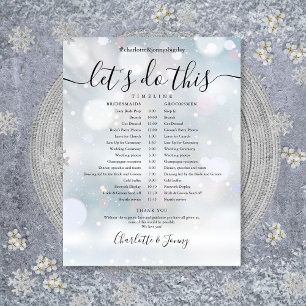Papier Calendrier de mariage élégant en écriture d'hiver