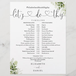 Papier Calendrier du Mariage de script de coeur de verdur