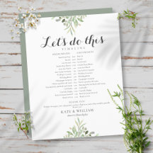 Calendrier Mariage du script de feuillage vert