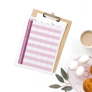 Papier Calendrier quotidien des rendez-vous Rose