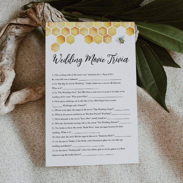 Papier CALLA Bee Mariage Movie Trivia Fête des mariées Je (Créateur téléchargé)