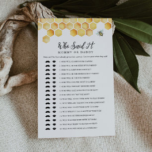 Papier CALLA Bee Qui L'A Dit Maman Papa Baby Game Card