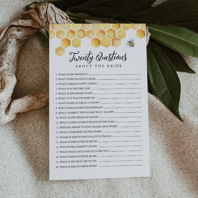 Papier CALLA Bee Vingt questions sur le jeu de mariée (Créateur téléchargé)