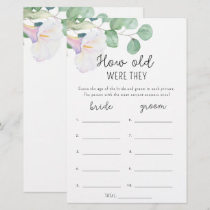 Papier Calla et eucalypt - Quel âge avaient-ils la mariée