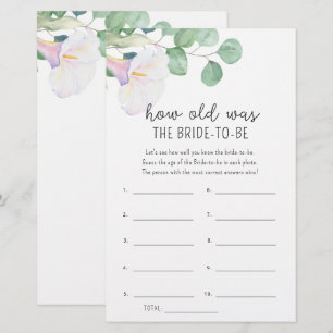 Papier Calla et eucalyptus - Quel âge avait la mariée pou