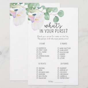Papier Calla et eucalyptus - Qu'y a-t-il dans votre sac à