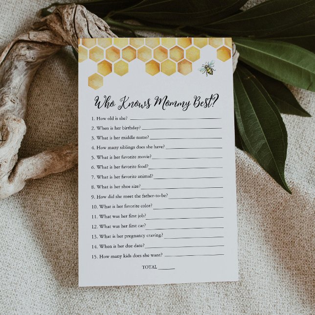 Papier CALLA Qui Connaît Maman Meilleur Baby shower Jeu (Créateur téléchargé)