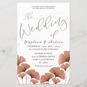 Papier Calligraphie de mariage sur feuillage en terre cui