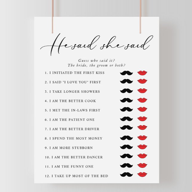 Papier Calligraphie Il Dit Qu'Elle A Dit Fête des mariées (Créateur téléchargé)