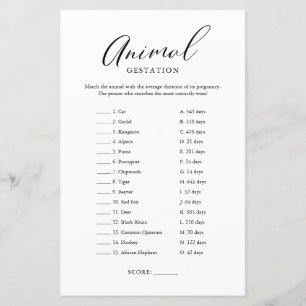 Papier Calligraphie minimaliste Jeu de Gestation de Bébé