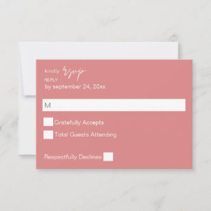 Papier calligraphié MOD Rose Poussiéreux sans RSVP