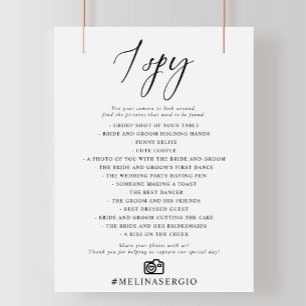 Papier Calligraphie noir et blanc I Spy Mariage Jeu