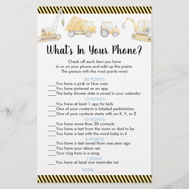 Papier Camion de construction Qu'est-ce que dans votre je (Devant)