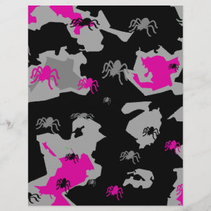Papier Camo Araignée rose