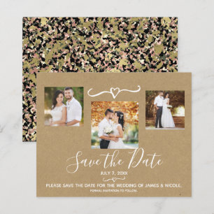 Papier Camo rose rose rustique Kraft Photo Enregistrer la