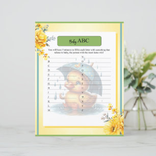 Papier Canard en caoutchouc mignon Baby shower ABC Jeu