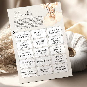 Papier Caractères du jeu Baby shower d'ours