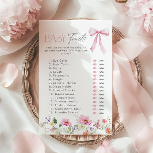 Papier Caractéristiques du bébé prédiction baby shower Fl