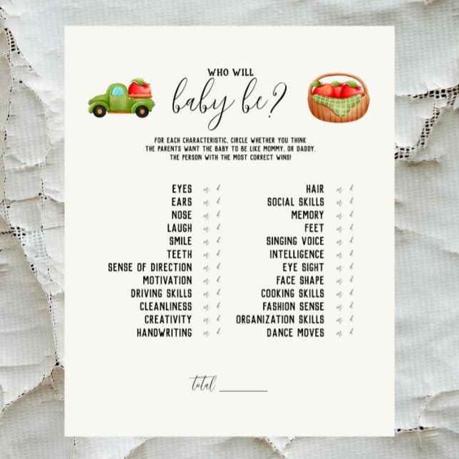 Papier Caramel Apple - Rouge Qui Sera Baby ? Jeu (Créateur téléchargé)