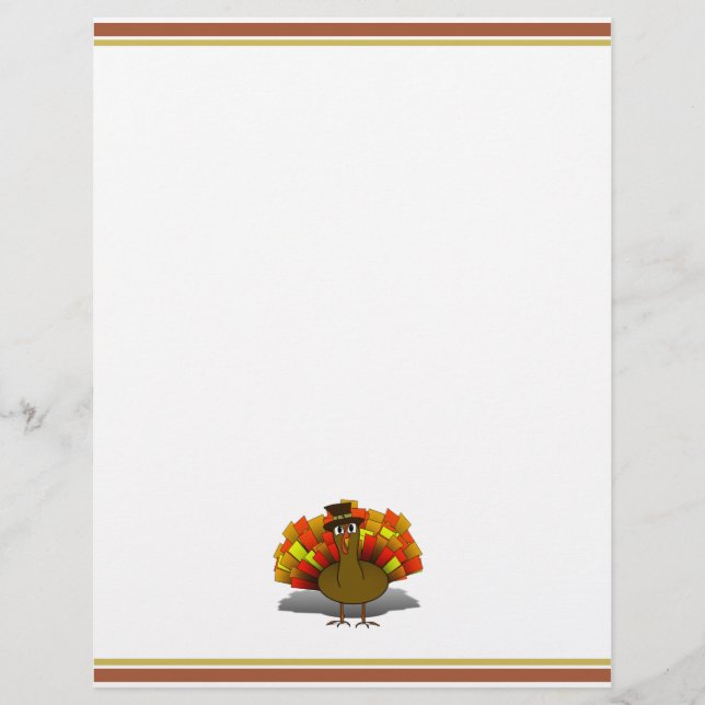 Papier Caricature de Thanksgiving Turquie pèlerin (Devant)