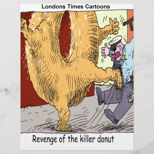 Papier Caricature Drôle De Police Vs Donut (Devant)