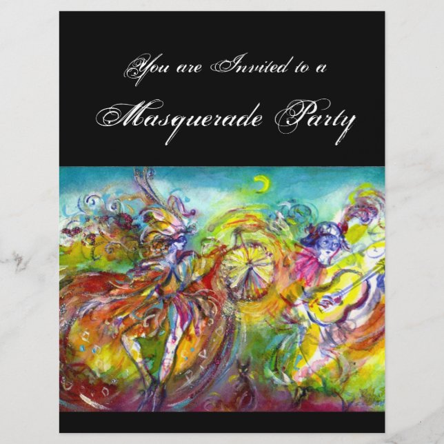 Papier CARNAVAL ITALIEN Masquerade bal, danse et musique (Devant)