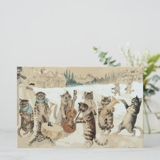 Papier Carol Chant Chats Aquarelle par L.W. Wain