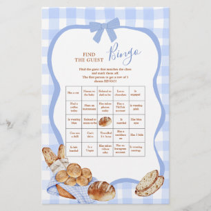 Papier Carré Gingham Bleu Trouve Le Bingo Invité