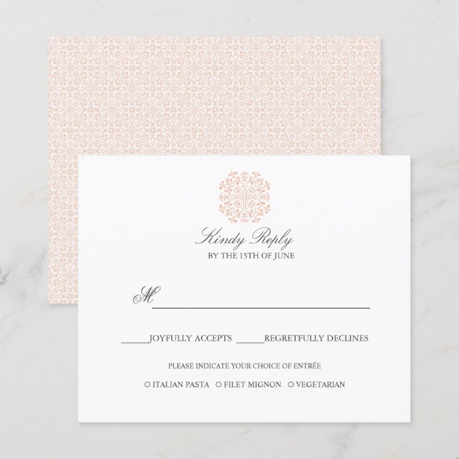 Papier Carreaux chic élégant MARIAGE PINK REPY, option de (Devant / Derrière)
