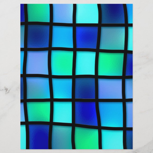 Papier Carreaux de mosaïque bleue Abstraite (Devant)