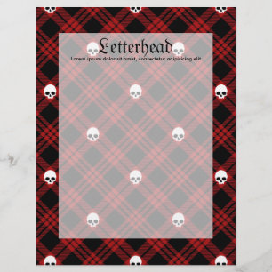 Papier Carreaux Tartan Plaid Crâne Gothique